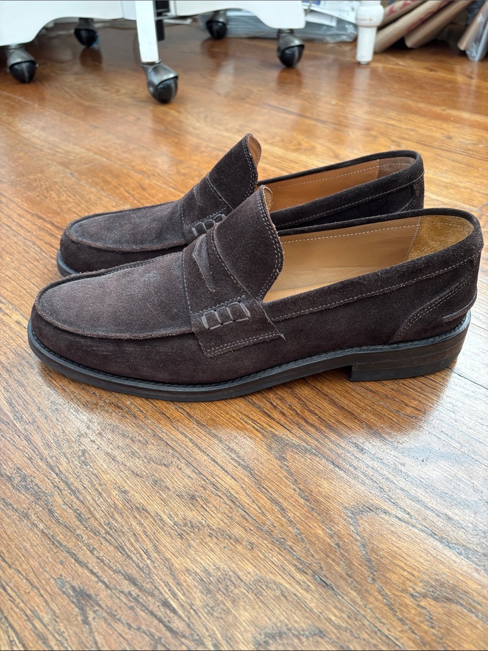Brooks Brothers Dark Brown Suede Penny Loafers